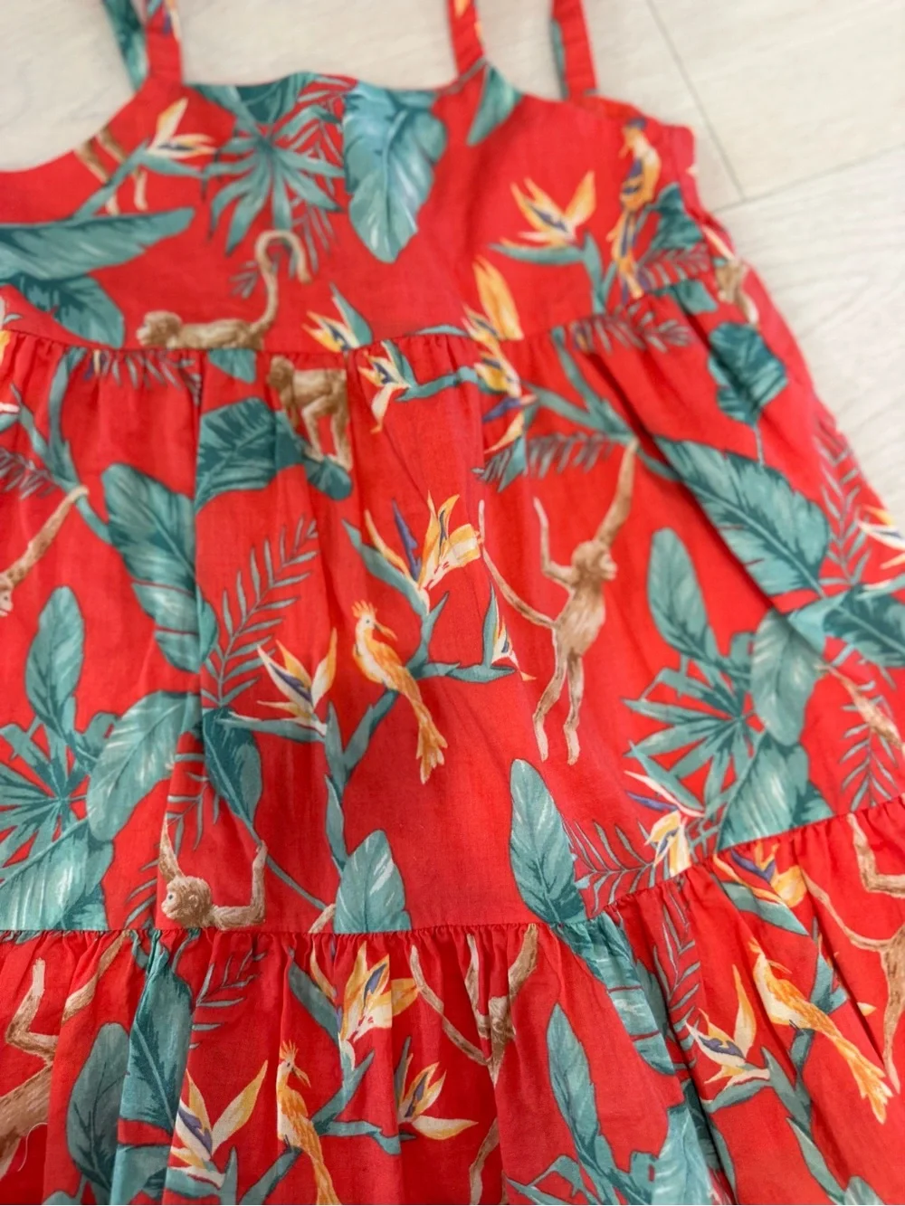 Janie and Jack Red Tropical Print Sundress | 2T